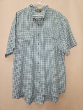 Noble Outfitters Full Flex Relaxed Fit Vented Blue Plaid Button Down Shirt